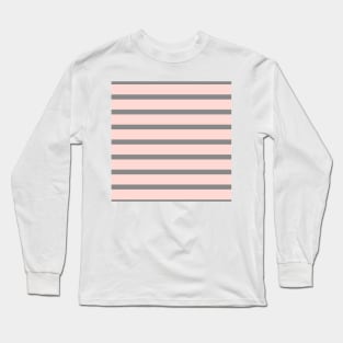 Grey and Pink Stripes Long Sleeve T-Shirt